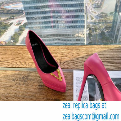 Versace Heel 15.5cm platform 1.5cm Virtus Pumps Fuchsia 2022 - Click Image to Close