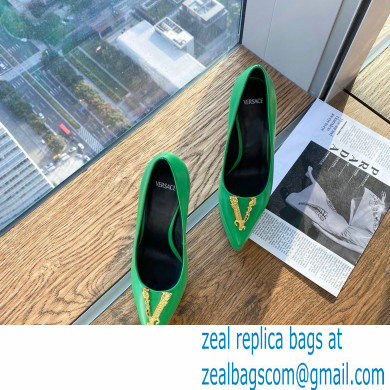 Versace Heel 15.5cm platform 1.5cm Virtus Pumps Green 2022