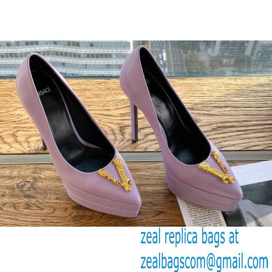 Versace Heel 15.5cm platform 1.5cm Virtus Pumps Lavender 2022