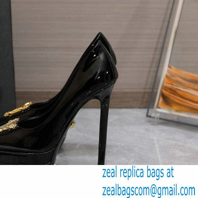 Versace Heel 15.5cm platform 1.5cm Virtus Pumps Patent Black 2022