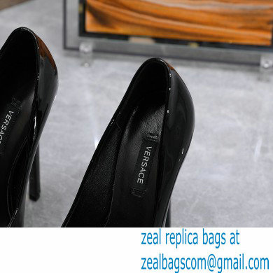 Versace Heel 15.5cm platform 1.5cm Virtus Pumps Patent Black 2022 - Click Image to Close