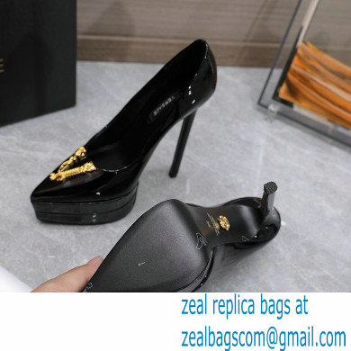 Versace Heel 15.5cm platform 1.5cm Virtus Pumps Patent Black 2022