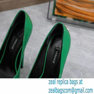 Versace Heel 15.5cm platform 1.5cm Virtus Pumps Patent Green 2022