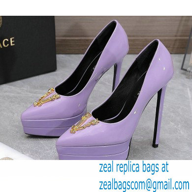 Versace Heel 15.5cm platform 1.5cm Virtus Pumps Patent Lavender 2022