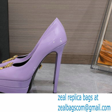 Versace Heel 15.5cm platform 1.5cm Virtus Pumps Patent Lavender 2022