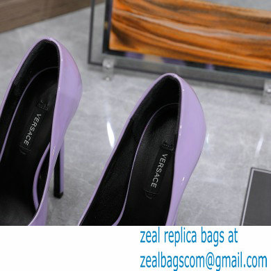 Versace Heel 15.5cm platform 1.5cm Virtus Pumps Patent Lavender 2022 - Click Image to Close