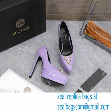 Versace Heel 15.5cm platform 1.5cm Virtus Pumps Patent Lavender 2022