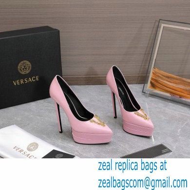 Versace Heel 15.5cm platform 1.5cm Virtus Pumps Patent Pink 2022