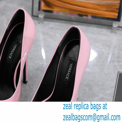Versace Heel 15.5cm platform 1.5cm Virtus Pumps Patent Pink 2022 - Click Image to Close