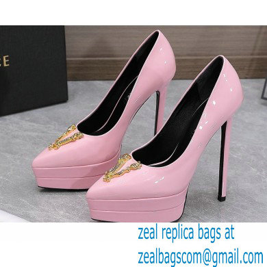 Versace Heel 15.5cm platform 1.5cm Virtus Pumps Patent Pink 2022