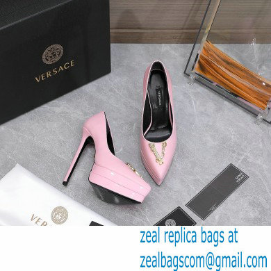 Versace Heel 15.5cm platform 1.5cm Virtus Pumps Patent Pink 2022