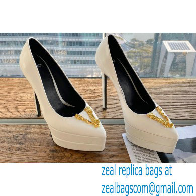 Versace Heel 15.5cm platform 1.5cm Virtus Pumps White 2022