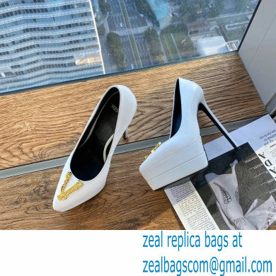 Versace Heel 15.5cm platform 1.5cm Virtus Pumps White 2022