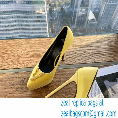 Versace Heel 15.5cm platform 1.5cm Virtus Pumps Yellow 2022 - Click Image to Close