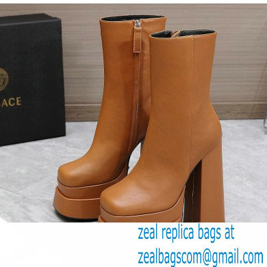 Versace Heel 15.5cm platform 6cm Aevitas Boots Brown 2022 - Click Image to Close