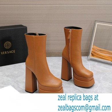 Versace Heel 15.5cm platform 6cm Aevitas Boots Brown 2022 - Click Image to Close