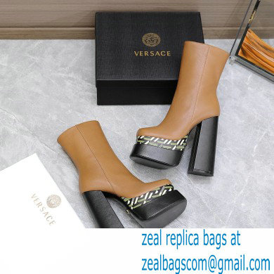 Versace Heel 15.5cm platform 6cm Aevitas Boots Brown/Print 2022 - Click Image to Close