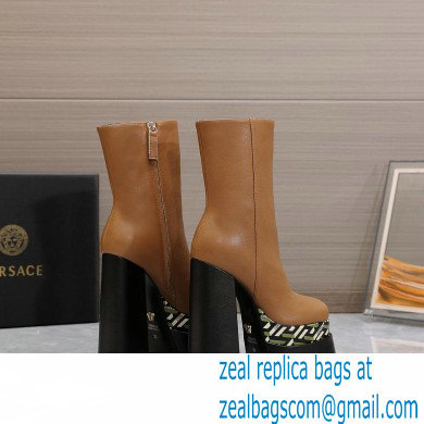 Versace Heel 15.5cm platform 6cm Aevitas Boots Brown/Print 2022 - Click Image to Close