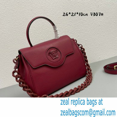 Versace La Medusa Medium Handbag 307 Dark Red - Click Image to Close
