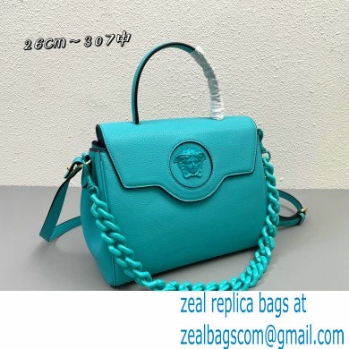 Versace La Medusa Medium Handbag 307 Turquoise Blue