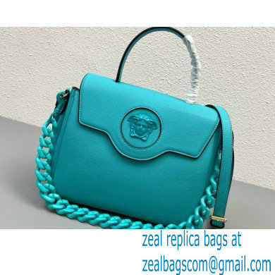Versace La Medusa Medium Handbag 307 Turquoise Blue