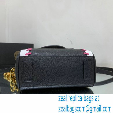 Versace La Medusa Small Handbag 306 Stitching Black/White/Fuchsia - Click Image to Close