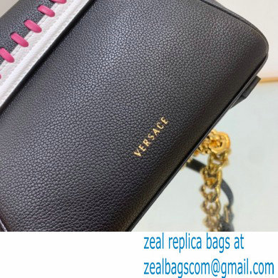 Versace La Medusa Small Handbag 306 Stitching Black/White/Fuchsia - Click Image to Close