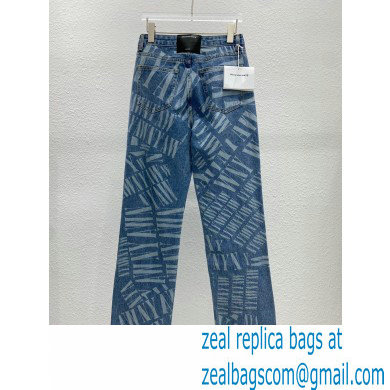 alexander wang logo Printed Denim pants blue 2022