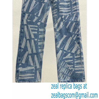 alexander wang logo Printed Denim pants blue 2022 - Click Image to Close