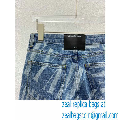 alexander wang logo Printed Denim pants blue 2022