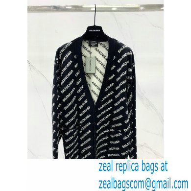 balenciaga logo printed cashmere sweater white/black 2022