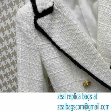 balmain white tweed jacket 2022 fall
