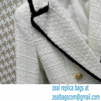 balmain white tweed jacket 2022 fall - Click Image to Close