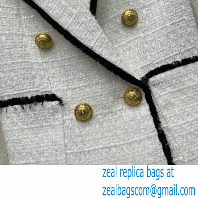 balmain white tweed jacket 2022 fall - Click Image to Close