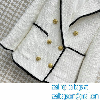 balmain white tweed jacket 2022 fall