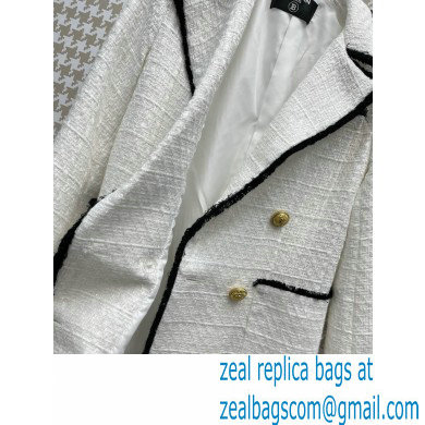 balmain white tweed jacket 2022 fall