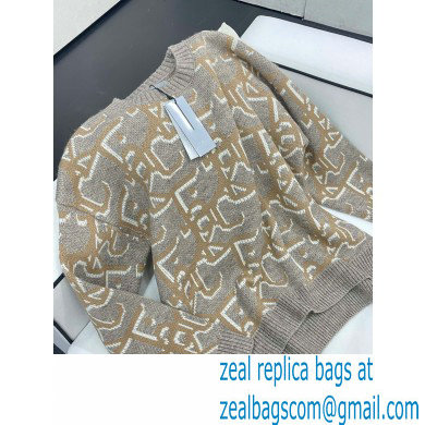 dior Beige and Brown Cashmere Jacquard sweater 2022