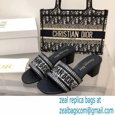 dior Black Cotton Embroidered with Metallic Thread and Silver-Tone Strass dway heeled slides 2022 - Click Image to Close