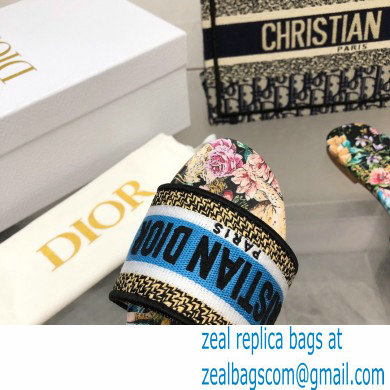 dior Black Multicolor Embroidered Cotton with D-Constellation Motif dway slides 2022 - Click Image to Close