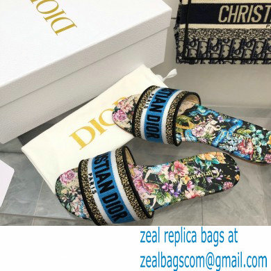 dior Black Multicolor Embroidered Cotton with D-Constellation Motif dway slides 2022