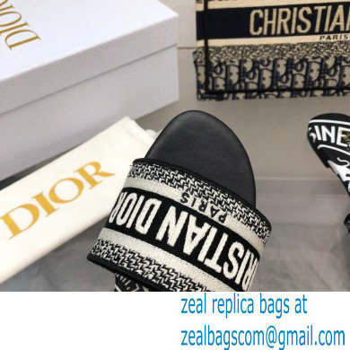 dior Black and White Check'n'Dior Embroidered Cotton dway slides 2022 - Click Image to Close