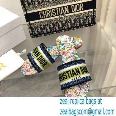 dior White Multicolor D-Constellation Embroidered Cotton dway slides 2022 - Click Image to Close