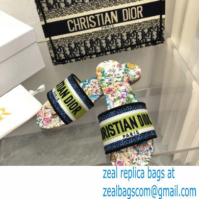 dior White Multicolor D-Constellation Embroidered Cotton dway slides 2022