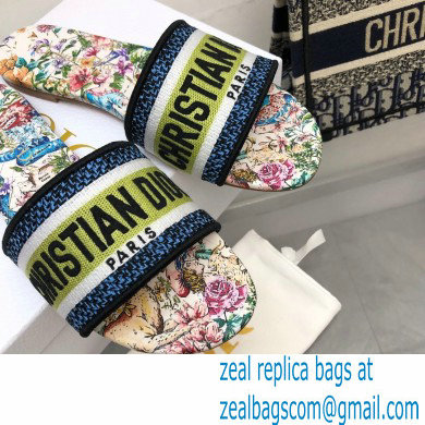 dior White Multicolor D-Constellation Embroidered Cotton dway slides 2022 - Click Image to Close