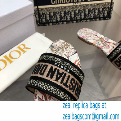 dior White Multicolor Embroidered Cotton with Dior Jardin d'Hiver Motif dway slides 2022