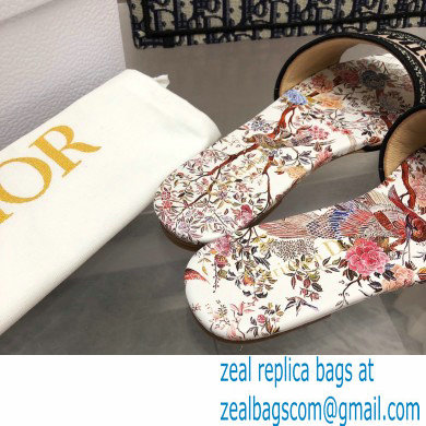 dior White Multicolor Embroidered Cotton with Dior Jardin d'Hiver Motif dway slides 2022