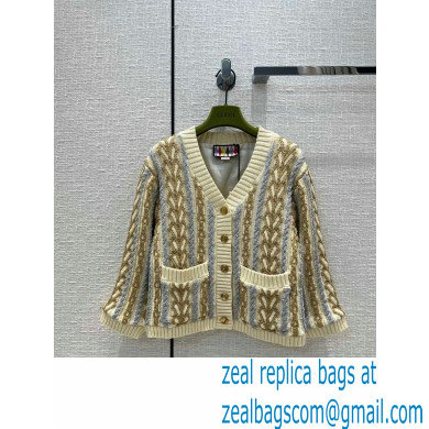 gucci wool cardigan with web 2022