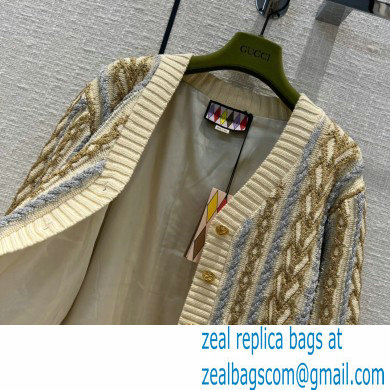 gucci wool cardigan with web 2022