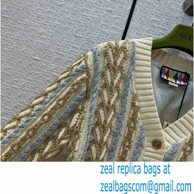 gucci wool cardigan with web 2022