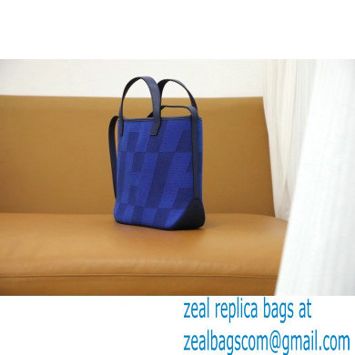 hermes swift H Canvas Cabas H En Biais 27 bag blue(original quality+full handmade)